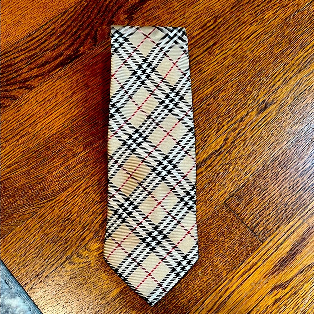 Burberry Classic Tan Plaid Men's Tie